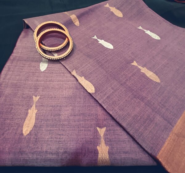 Tussar Silk Greyish Pink