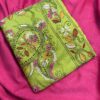 Parrot Green Kathan Stitch - Whole Saree