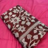 Wine Kantha Stitch - Whole Saree