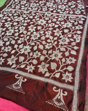 Wine Kantha Stitch - Aachal