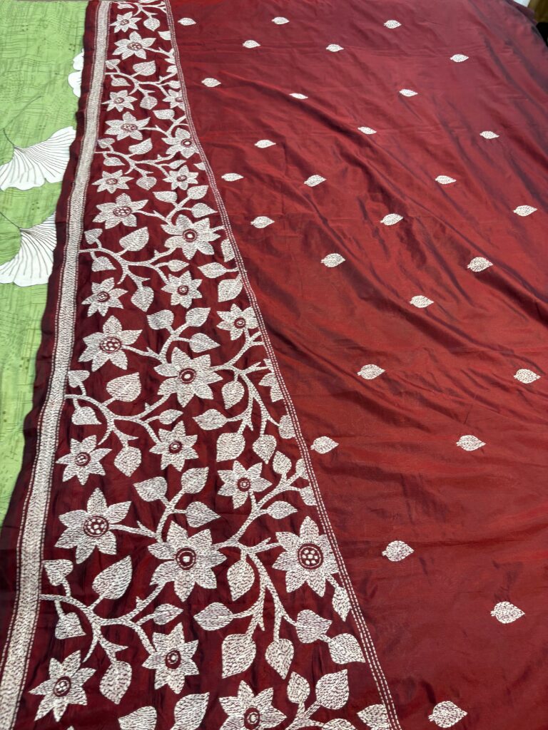 Wine Kantha Stitch - Aachal