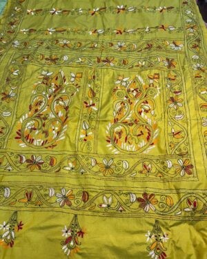 Mustard Green Kathan Stitch - Aachal