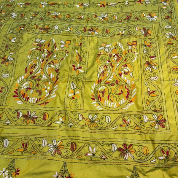 Mustard Green Kathan Stitch - Aachal