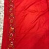 Red Kathan Stitch Art Silk - Blouse Piece