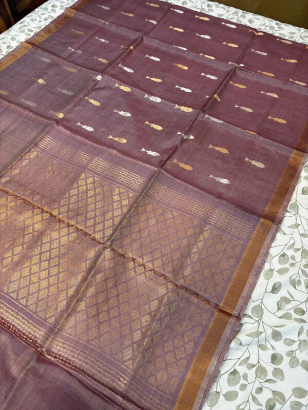 Tussar Silk fish Motif - Aachal