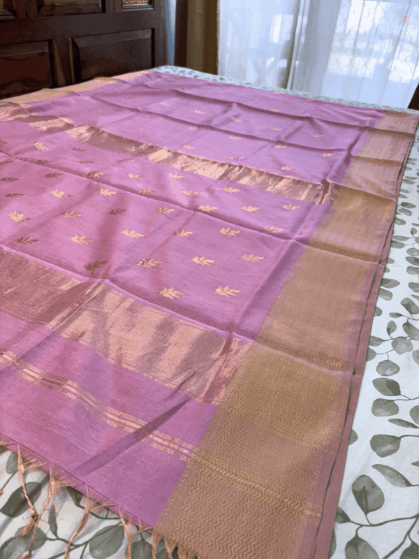 Pastle Pink Maheshwari Tissue Silk Border