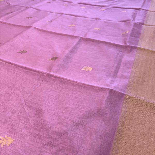 Pastle Pink Tissue Maheshwari Silk Body