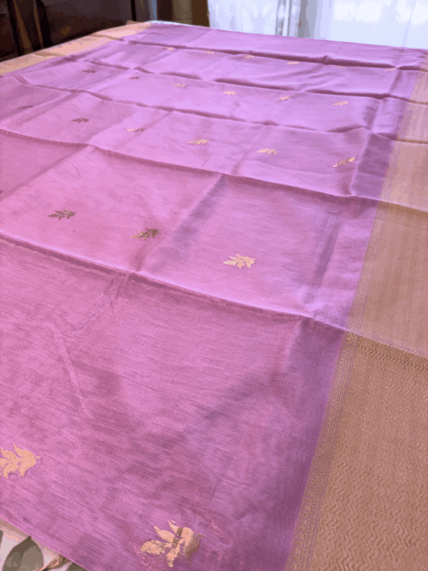 Pastle Pink Tissue Maheshwari Silk Body