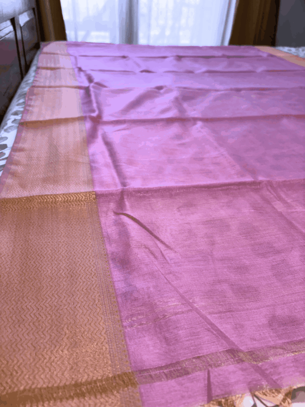 Pastle Pink Maheshwari Tissue Silk Blouse Piece
