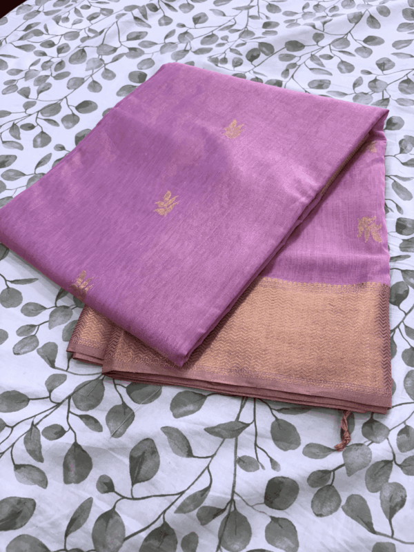Pastle Pink Tissue Maheshwari Silk Whole Saree