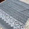grey jamdani weave unstitched salwar suit with dupatta