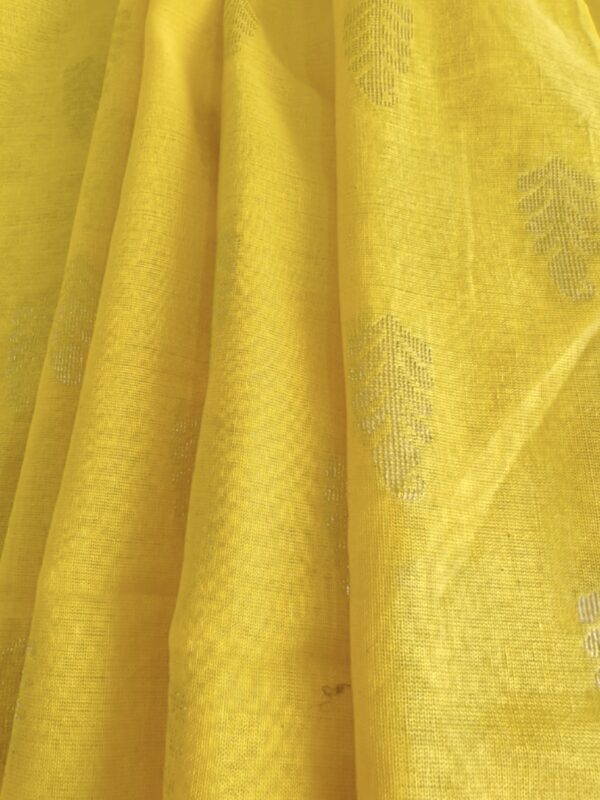 Fabric of Yellow Weave Silver Weave Jamdani Saree