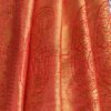 Red Matka silk Saree with Golden Zari Motif Aanchal