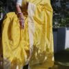 Yellow Silver Zari Jamdani Weave Saree