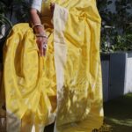 Yellow Silver Zari Jamdani Weave Saree