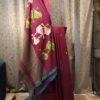 purple cotton handloom saree with bird motifs