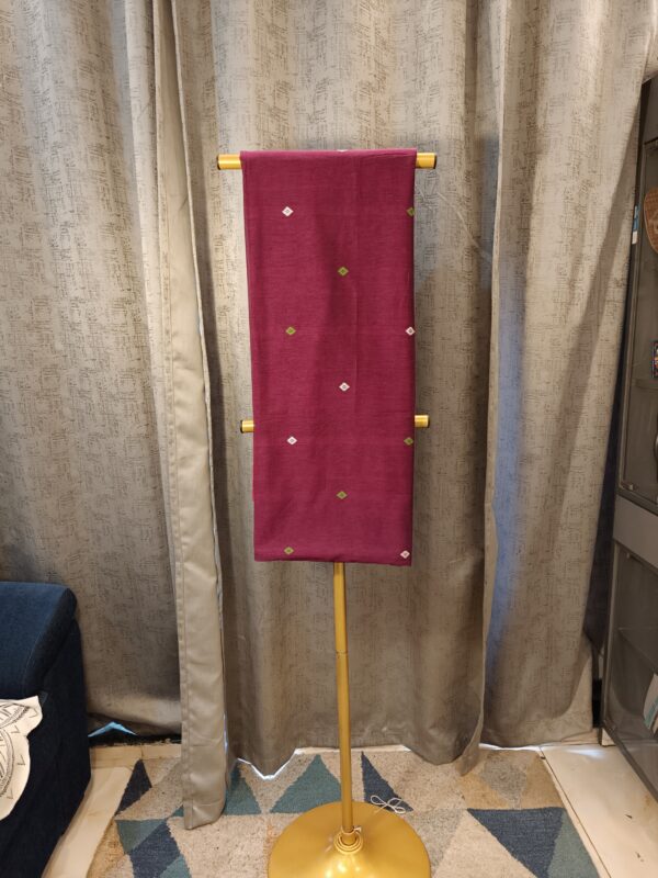 purple cotton handloom saree close up