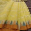 lightweight cotton saree dual color pleat detail