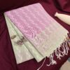 dual color cotton handloom saree green pink