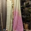 dual color cotton handloom saree green pink