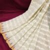 lightweight cotton saree green pink pleat detail