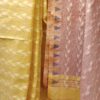 yellow pink saree close-up handloom weave texture