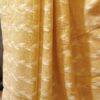 handloom cotton saree pastel yellow pink - pleats