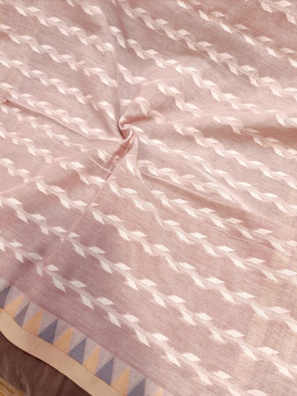 handloom cotton saree pastel yellow pink - blouse piece