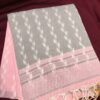 handloom cotton saree grey pink design