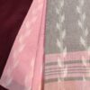 dual color cotton handloom saree pink grey