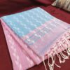 handloom cotton saree pastel blue pink design