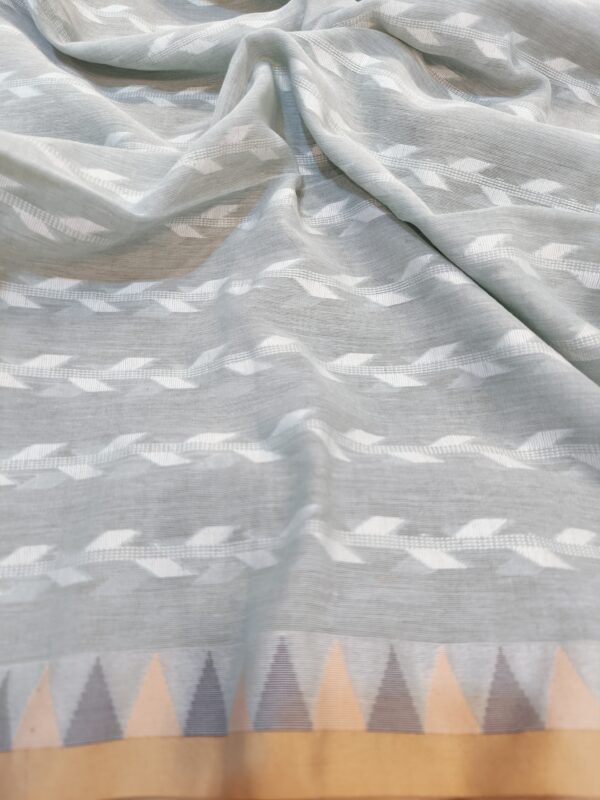 handloom cotton saree pastel pastel green-pink - blouse piece