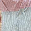 pastel green-pink cotton saree woven geometric motifs