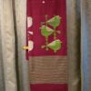 purple cotton saree bird motif aachal design